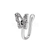 Brass Micro Pave Clear Cubic Zirconia Butterfly Clip-on Nose Septum Rings WGE0FFA-02-2