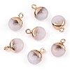 Natural Rose Quartz Flat Round/Donut Charms G-I347-17-1