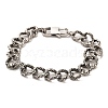 304 Stainless Steel Snake Pattern Curb Chain Bracelets BJEW-E094-07AS-1