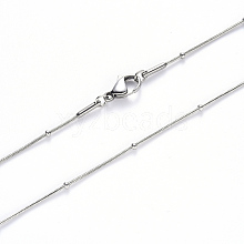 Non-Tarnish 304 Stainless Steel Round Snake Chain Necklace NJEW-S420-009C-P