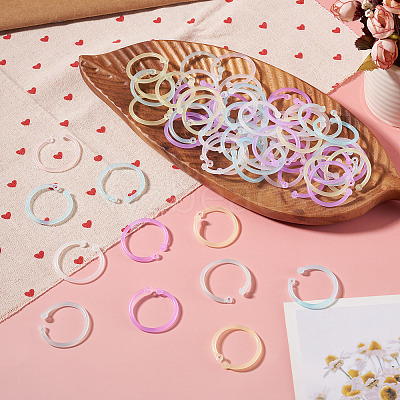 150Pcs 6 Colors Plastic Loose Leaf Book Binder Hinged Rings FIND-TA0010-54A-1