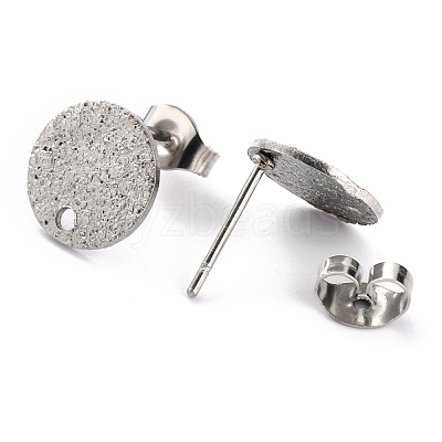 Non-Tarnish 304 Stainless Steel Stud Earring Findings STAS-O144-01B-P-1