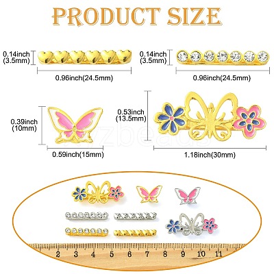 8Pcs Alloy Rhinestone Watch Band Rings FIND-CJ0005-40-1