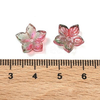 Two Tone Transparent Glass Bead Cap GLAA-H041-01B-1