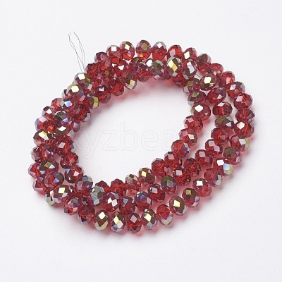 Electroplate Transparent Glass Beads Strands EGLA-A034-T6mm-S03-1