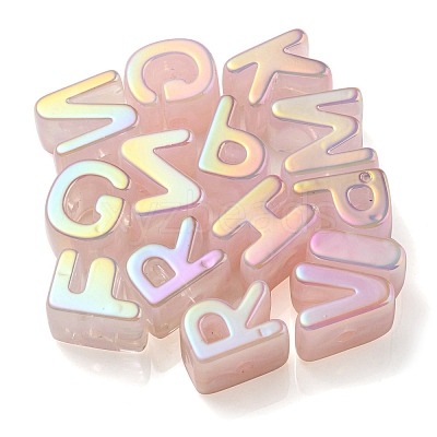 Opaque Rainbow Iridescent Acrylic Beads OACR-P010-22D-1