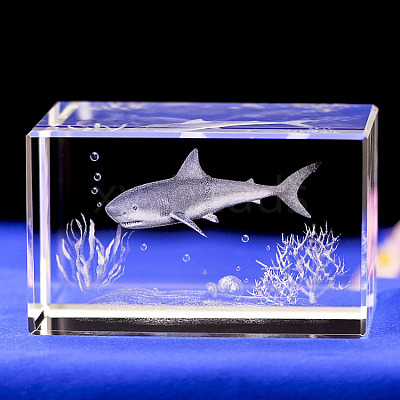 3D Laser Engraving Animal Glass Figurine DJEW-R013-01B-1