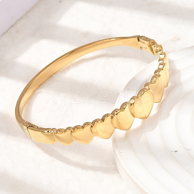 304 Stainless Steel Hinged Bangles for Women BJEW-B168-06G-1