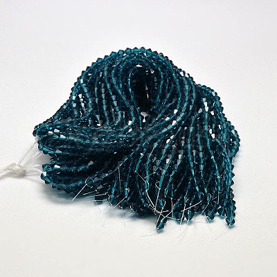Imitate Austrian Crystal Bicone Glass Beads Strands GLAA-F029-5x5mm-01-1