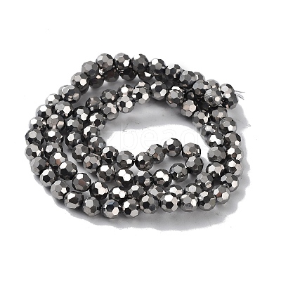 Faceted(32 Facets) Electroplate Glass Bead Strands X-EGLA-R042-6mm-06-1