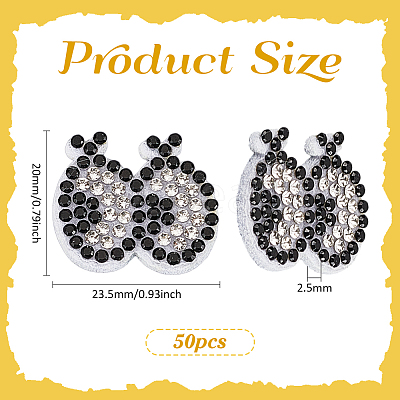 50Pcs Eye Hotfix Rhinestone Sew on Patches DIY-FG0007-30-1