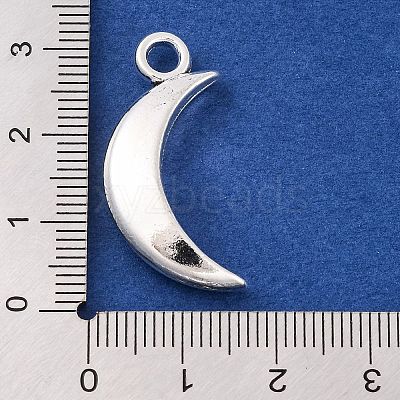 Tibetan Style Alloy Moon Pendants TIBEP-Q043-032-RS-1