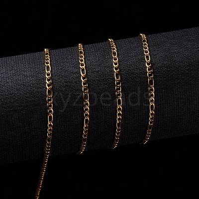 3.28 Feet Ion Plating(IP) 304 Stainless Steel Figaro Chains X-CHS-H007-30G-1
