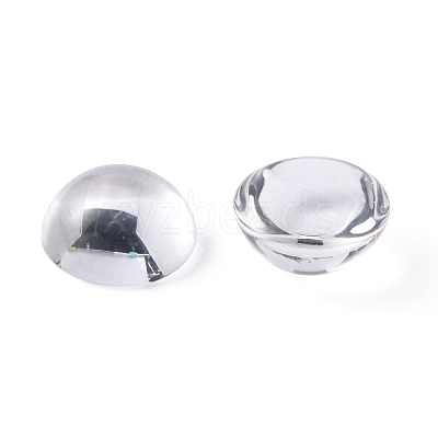 Transparent Half Round Glass Cabochons X-GGLA-R027-12mm-1
