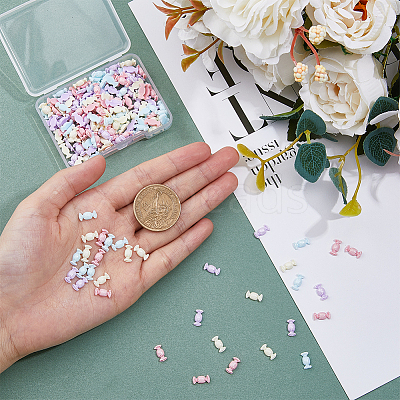 200Pcs 4 Colors Opaque Resin Cabochons RESI-HY0001-26-1