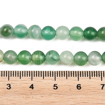 Natural Striped Agate/Banded Agate Bead Strands G-G962-6mm-02-1