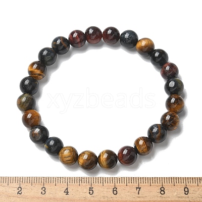 Natural Tiger Eye Bead Stretch Bracelets BJEW-K212-B-005-1