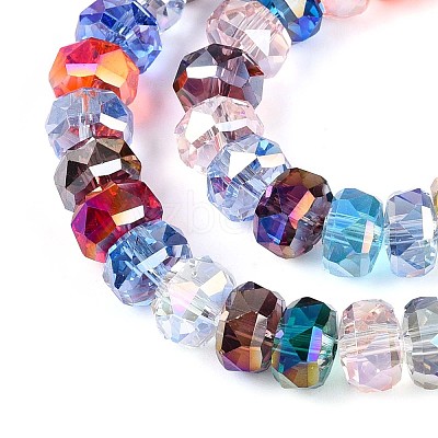Electroplate Transparent Glass Beads Strands X-EGLA-N022-04A-D01-1