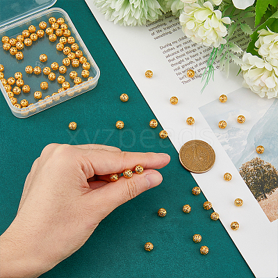 100Pcs Brass Beads KK-FH0007-13-1