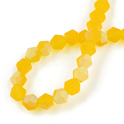 Imitate Austrian Crystal Bicone Frosted Glass Beads Strands EGLA-A039-T6mm-MB22-1