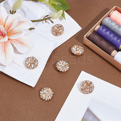 6Pcs 1-Hole Zinc Alloy Shank Buttons BUTT-PH0001-52G-02-1