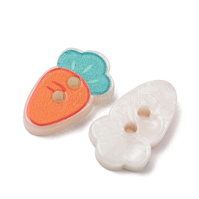 2-Hole Printed Opaque Resin Buttons RE-CBA2C75-04G-1