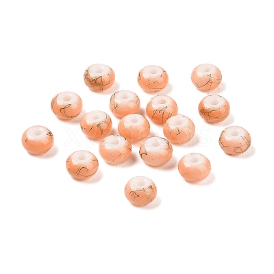 Opaque Spray Painted Glass Beads GLAA-G118-01L-1