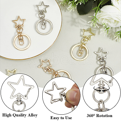 18Pcs Alloy Swivel Keychain Clasps KEYC-SP0001-48A-P-1