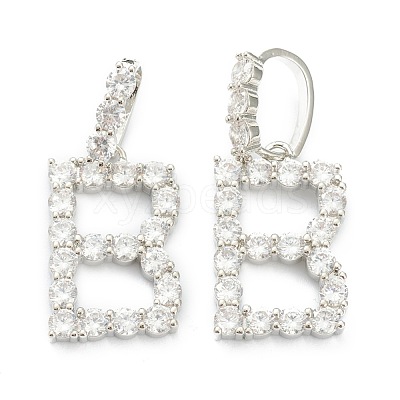 Brass Micro Pave Clear Cubic Zirconia Pendants ZIRC-J039-18P-B-1