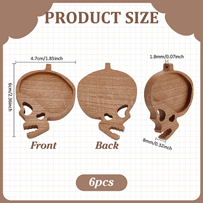 6Pcs Wood Jewelry Plate AJEW-PH0005-96A-1