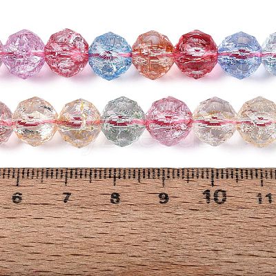 Crackle Transparent Glass Beads Strands GLAA-N063-10mm-01-1