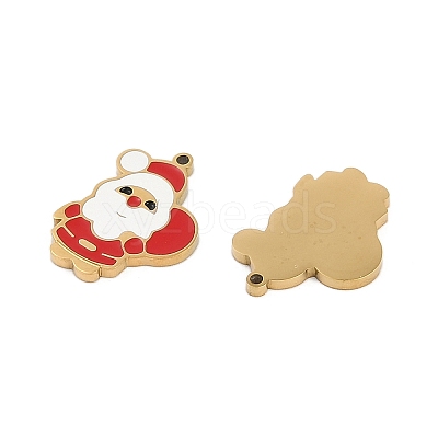 Christmas Theme Ion Plating(IP) 304 Stainless Steel Enamel Pendants STAS-Z083-07G-08-1