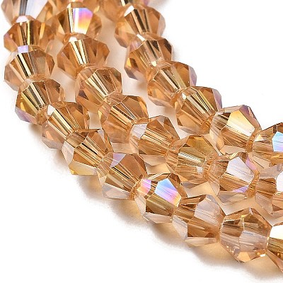 Transparent Electroplate Glass Beads Strands EGLA-A039-T6mm-B18-1