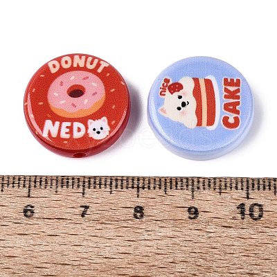 Printed Opaque Acrylic Beads OACR-Q199-05-01-1