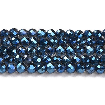 Electroplate Transparent Glass Beads Strands X1-GLAA-H021-01B-FR05-1