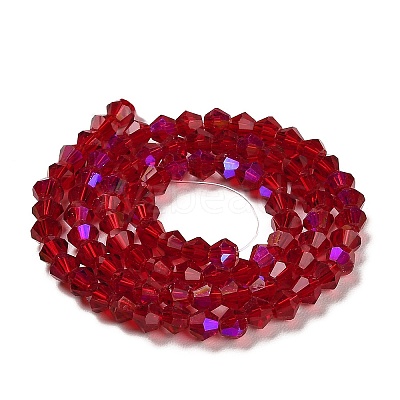 Transparent Electroplate Glass Beads Strands GLAA-F029-2mm-D27-1