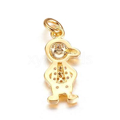 Brass Micro Pave Cubic Zirconia Pendants ZIRC-P060-34G-1
