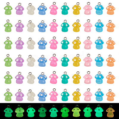 Luminous Translucent Resin Mushroom Charms CD-TAC0001-47-1