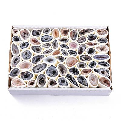 Natural Geode Agate Druzy Agate Display Decorations DJEW-I014-01B-1