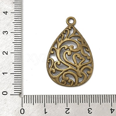 Tibetan Style Alloy Filigree Teardrop Pendants TIBEP-Q041-042AB-NR-1