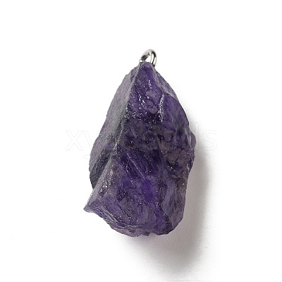 Raw Rough Natural Amethyst Pendants G-A028-01E-1