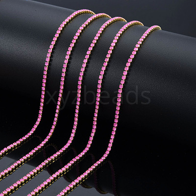 Brass Rhinestone Strass Chains CHC-N017-003A-C06-1