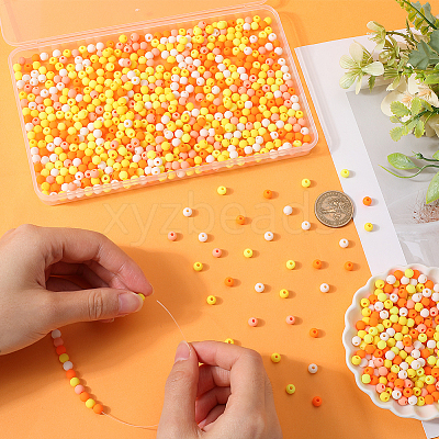 1000Pcs Frosted Opaque Acrylic Beads OACR-SP0001-32A-1