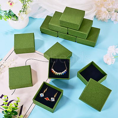 12Pcs Cardboard Paper Jewelry Storage Boxes with Sponge CON-TA0001-43B-1