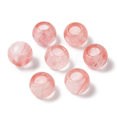 Cherry Quartz Glass European Beads G-N342-03C-1