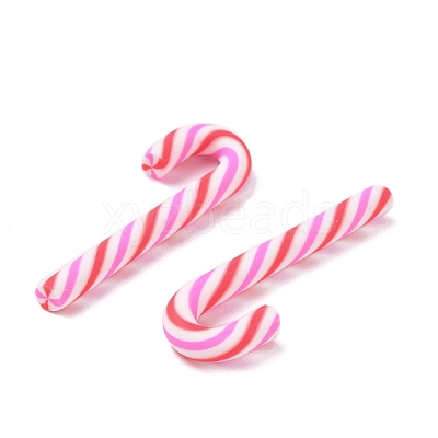 Christmas Candy Cane Handmade Polymer Clay Beads CLAY-P005-04-1
