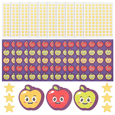 80 Sheets 2 Styles Self-Adhesive Teacher Reward Paper Stickers STIC-OC0001-01-1