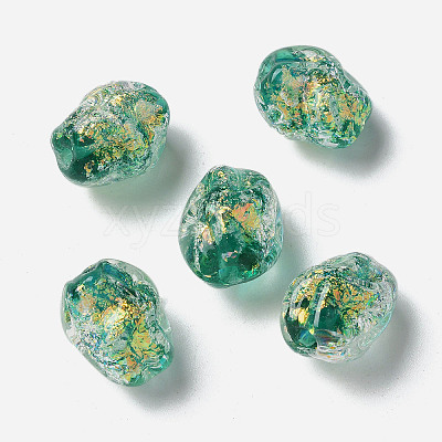 Handmade Foil Lampwork Beads Strands FOIL-Z001-06A-1