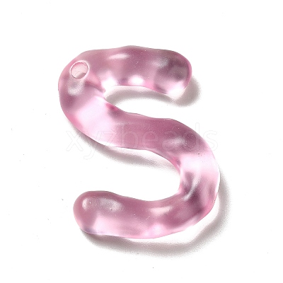 Transparent Resin Alphabet Pendants LS-RESI-C028-02S-1