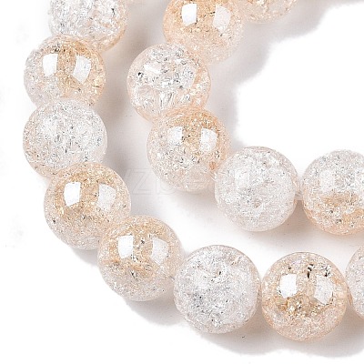 Electroplated Crackle Glass Beads Strands EGLA-N014-10mm-02-1